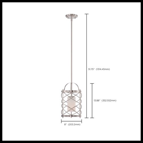 Main product image of Ginger 1 Light Mini Pendant w/ Etched Opal Glass