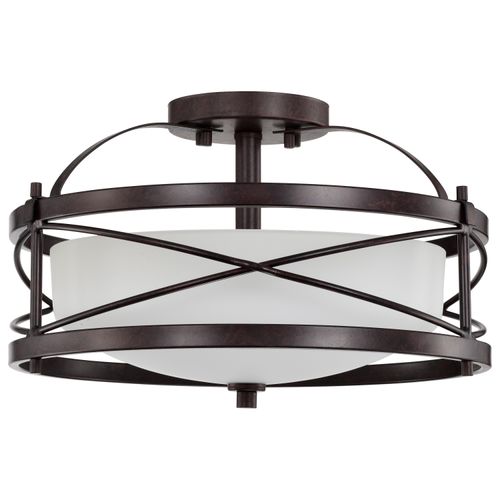 Main product image of Ginger 2 Light Semi-Flush w/ Etched Opal Glass
