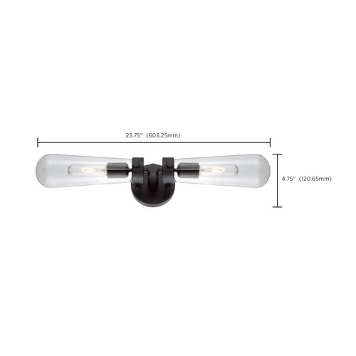 Main product image of Beaker 2 Light Wall Sconce w/ Clear Glass Vintage lamps Included