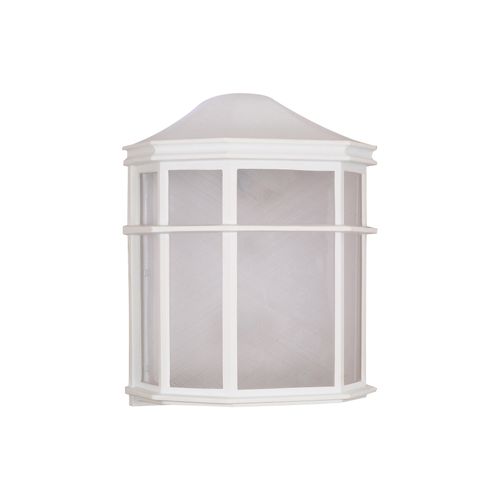 Main product image of 1 Light 10" Cage Lantern Wall Fixture Die Cast Linen Acrylic Lens