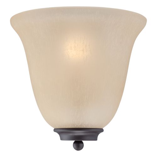 Main product image of Empire 1 Light Wall Sconce Mahogany Bronze w/ Champagne Linen Glass
