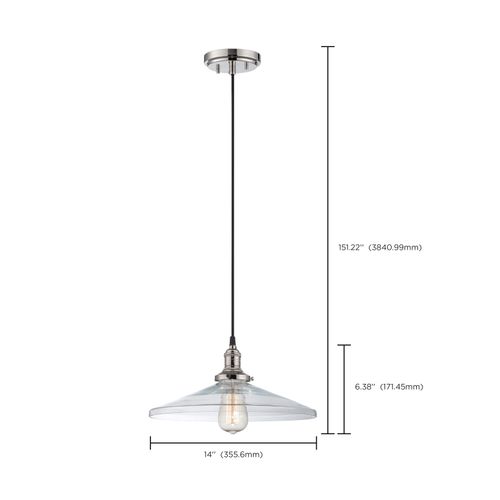 Main product image of Vintage 1 Light Pendant w/ Clear Glass Vintage Lamp Included