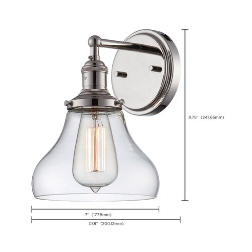 Main product image of Vintage 1 Light Sconce w/ Clear Glass Vintage Lamp Included