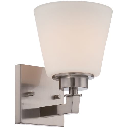 Main product image of Mobili 1 Light Vanity Fixture w/ Satin White Glass