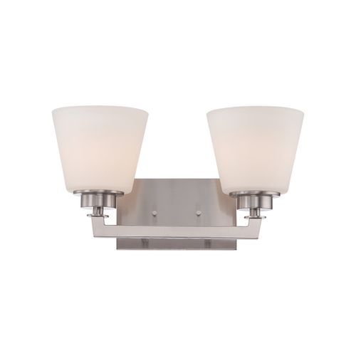 Main product image of Mobili 2 Light Vanity Fixture w/ Satin White Glass
