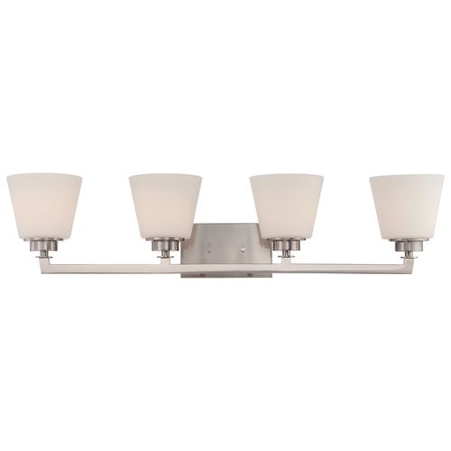 Main product image of Mobili 4 Light Vanity Fixture w/ Satin White Glass