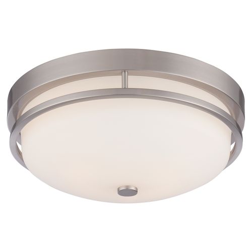 Main product image of Neval 2 Light Flush Fixture w/ Satin White Glass