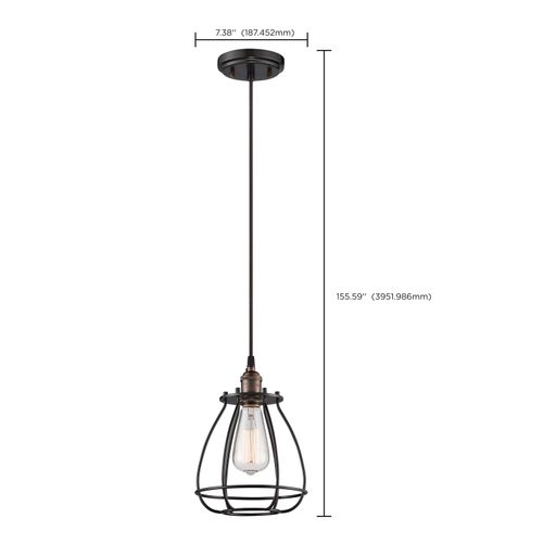 Main product image of Vintage 1 Light Caged Pendant Vintage Lamp Included
