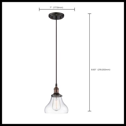 Main product image of Vintage 1 Light Pendant w/ Clear Glass Vintage Lamp Included