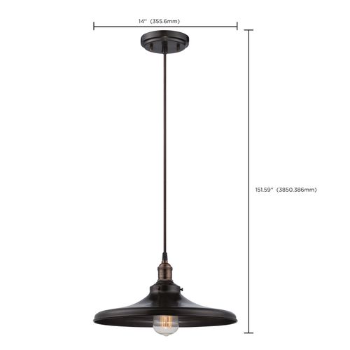 Main product image of Vintage 1 Light Pendant w/ Matching Shade Vintage Lamp Included