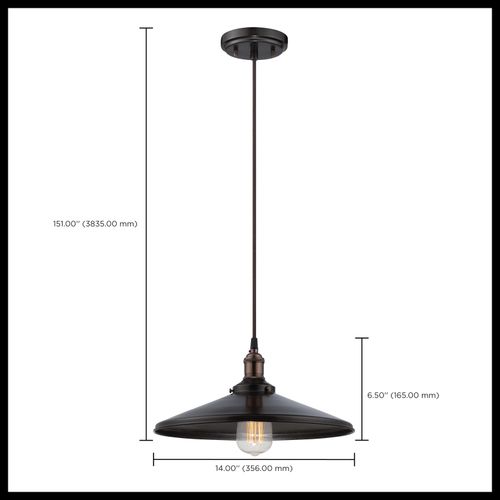 Main product image of Vintage 1 Light Pendant w/ Matching Shade Vintage Lamp Included