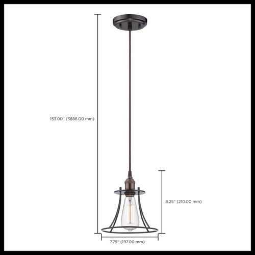 Main product image of Vintage 1 Light Caged Pendant Vintage Lamp Included