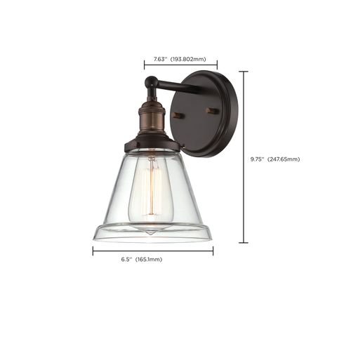 Main product image of Vintage 1 Light Sconce w/ Clear Glass Vintage Lamp Included