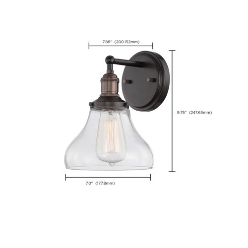 Main product image of Vintage 1 Light Sconce w/ Clear Glass Vintage Lamp Included