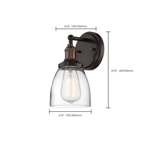 Main product image of Vintage 1 Light Sconce w/ Clear Glass Vintage Lamp Included
