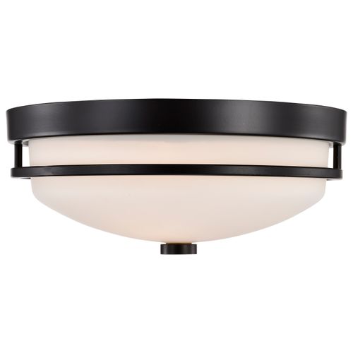 Main product image of Neval 2 Light Flush Fixture w/ Satin White Glass