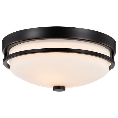Main product image of Neval 2 Light Flush Fixture w/ Satin White Glass