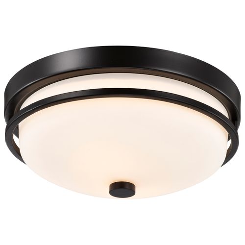 Main product image of Neval 2 Light Flush Fixture w/ Satin White Glass