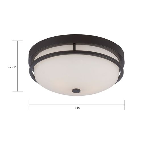 Main product image of Neval 2 Light Flush Fixture w/ Satin White Glass