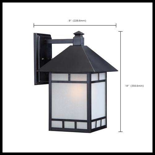 Main product image of Drexel 1 light 9" Outdoor Wall Fixture w/ Frosted Seed Glass