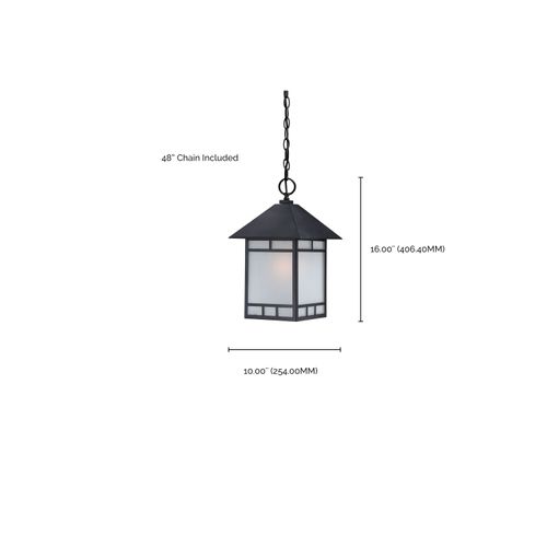 Main product image of Drexel 1 light Outdoor Hanging Fixture w/ Frosted Seed Glass