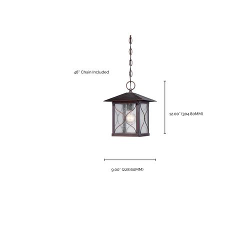 Main product image of Vega 1 light Outdoor Hanging Fixture w/ Clear Seed Glass