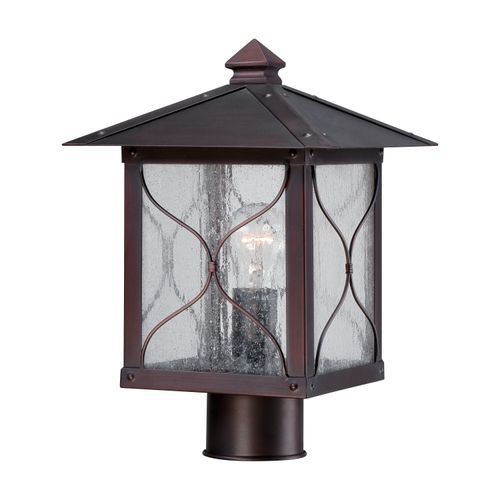 Main product image of Vega 1 light Outdoor Post Fixture w/ Clear Seed Glass