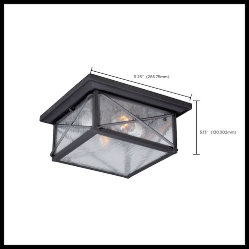 Main product image of Wingate 2 light Outdoor Flush Fixture w/ Clear Seed Glass