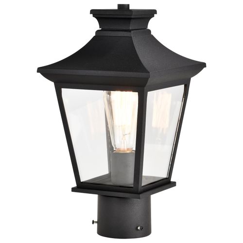 Main product image of Jasper Collection Outdoor 14 inch Post Light Pole Lantern Matte Black Finish w/ Clear Glass