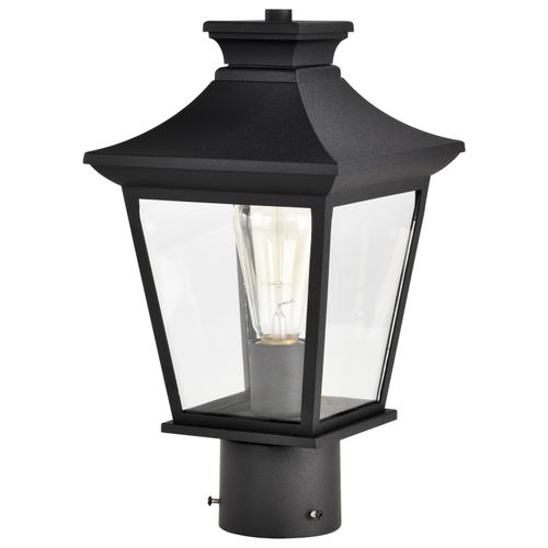 Main product image of Jasper Collection Outdoor 14 inch Post Light Pole Lantern Matte Black Finish w/ Clear Glass