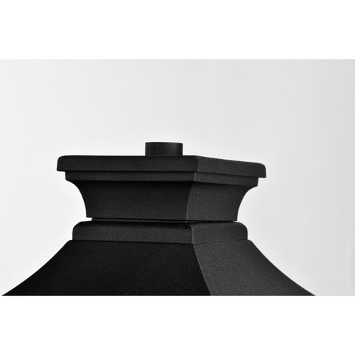 Main product image of Jasper Collection Outdoor 14 inch Post Light Pole Lantern Matte Black Finish w/ Clear Glass