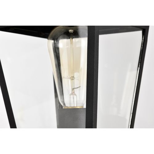 Main product image of Jasper Collection Outdoor 14 inch Post Light Pole Lantern Matte Black Finish w/ Clear Glass