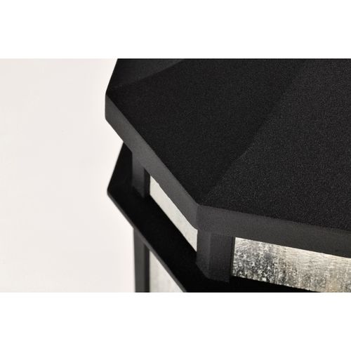 Main product image of Raiden Collection Outdoor 18 inch Post Light Pole Lantern Matte Black Finish w/ Clear Seedy Glass