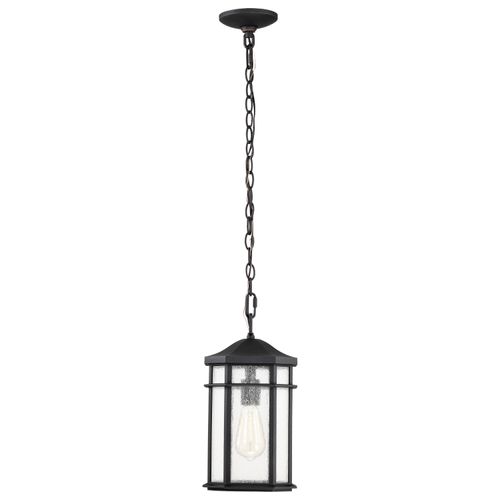 Main product image of Raiden Collection Outdoor 14.5 inch Hanging Light Matte Black Finish w/ Clear Seedy Glass