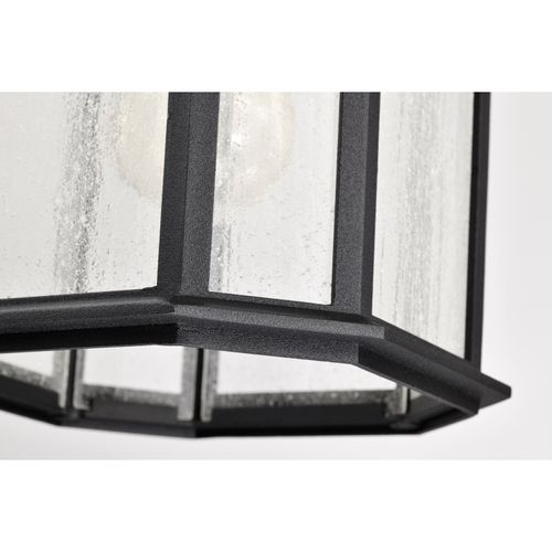 Main product image of Raiden Collection Outdoor 14.5 inch Hanging Light Matte Black Finish w/ Clear Seedy Glass