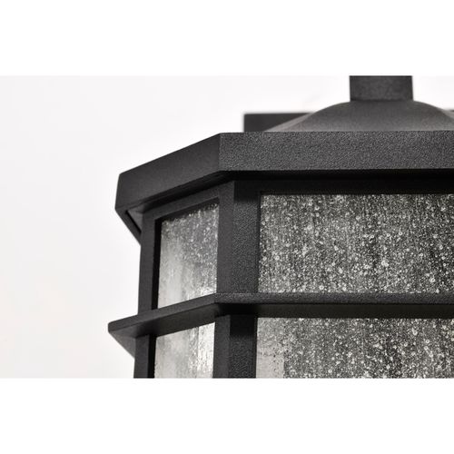Main product image of Raiden Collection Outdoor 14 inch Wall Light Matte Black Finish w/ Clear Seedy Glass