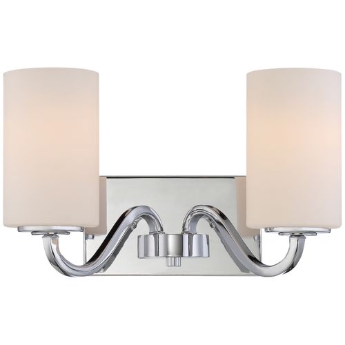 Main product image of Willow 2 Light Vanity Fixture w/ White Glass