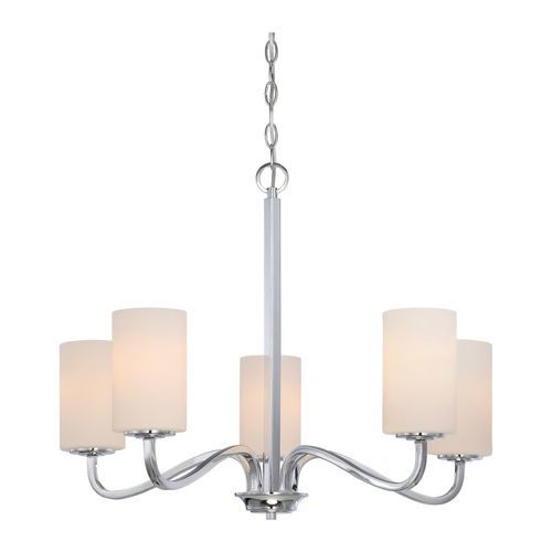 Main product image of Willow 5 Light Hanging Fixture w/ White Glass