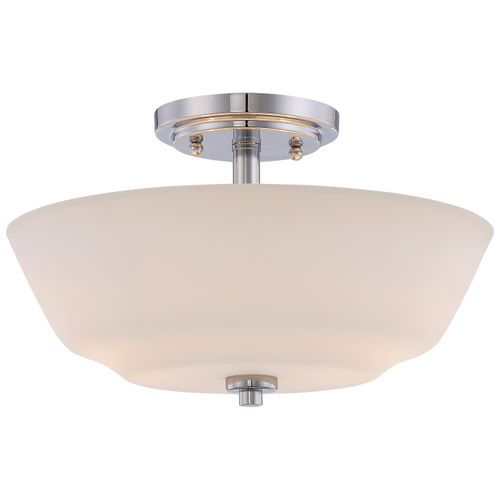 Main product image of Willow 2 Light Semi-Flush Fixture w/ White Glass
