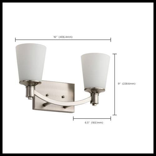 Main product image of Laguna 2 Light Vanity w/ White Glass
