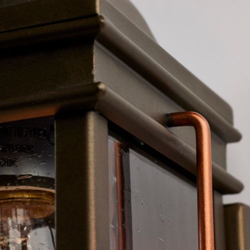 Main product image of Howell 1 Light Small Outdoor Wall Fixture w/ 60W Vintage Lamp Included Bronze w/ Copper Accents Finish