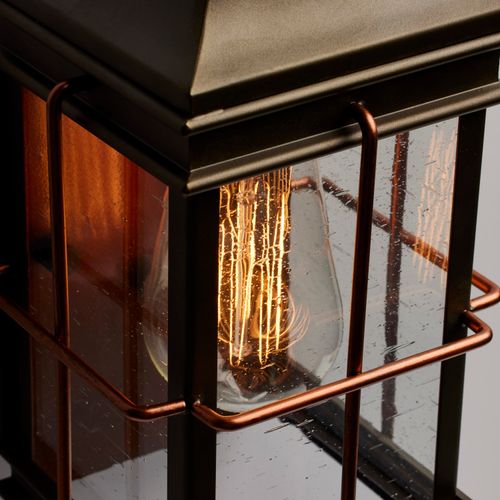 Main product image of Howell 1 Light Small Outdoor Wall Fixture w/ 60W Vintage Lamp Included Bronze w/ Copper Accents Finish