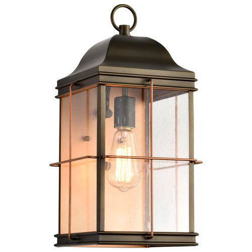 Main product image of Howell 1 Light Large Outdoor Wall Fixture w/ 60W Vintage Lamp Included Bronze w/ Copper Accents Finish