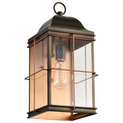 Main product image of Howell 1 Light Large Outdoor Wall Fixture w/ 60W Vintage Lamp Included Bronze w/ Copper Accents Finish