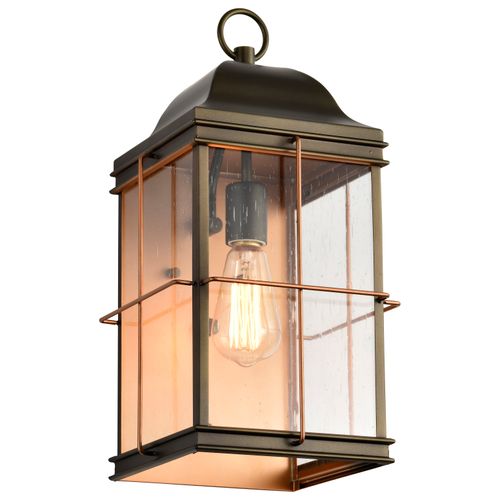 Main product image of Howell 1 Light Large Outdoor Wall Fixture w/ 60W Vintage Lamp Included Bronze w/ Copper Accents Finish