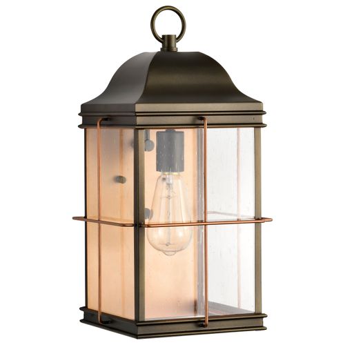 Main product image of Howell 1 Light Large Outdoor Wall Fixture w/ 60W Vintage Lamp Included Bronze w/ Copper Accents Finish