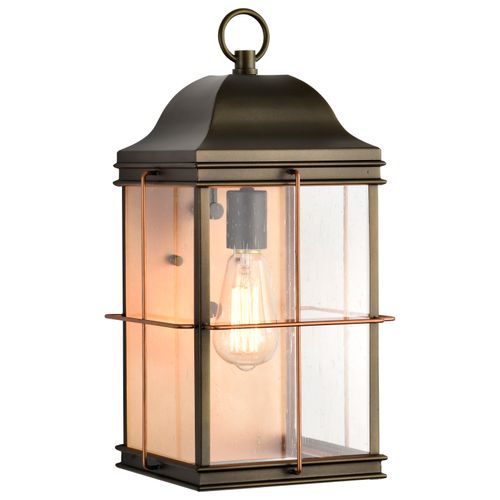 Main product image of Howell 1 Light Large Outdoor Wall Fixture w/ 60W Vintage Lamp Included Bronze w/ Copper Accents Finish