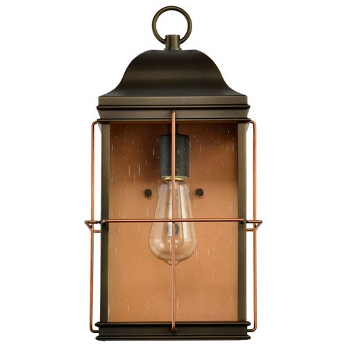 Main product image of Howell 1 Light Large Outdoor Wall Fixture w/ 60W Vintage Lamp Included Bronze w/ Copper Accents Finish