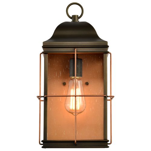 Main product image of Howell 1 Light Large Outdoor Wall Fixture w/ 60W Vintage Lamp Included Bronze w/ Copper Accents Finish