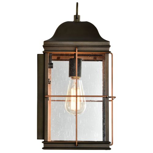 Main product image of Howell 1 Light Large Outdoor Wall Fixture w/ 60W Vintage Lamp Included Bronze w/ Copper Accents Finish